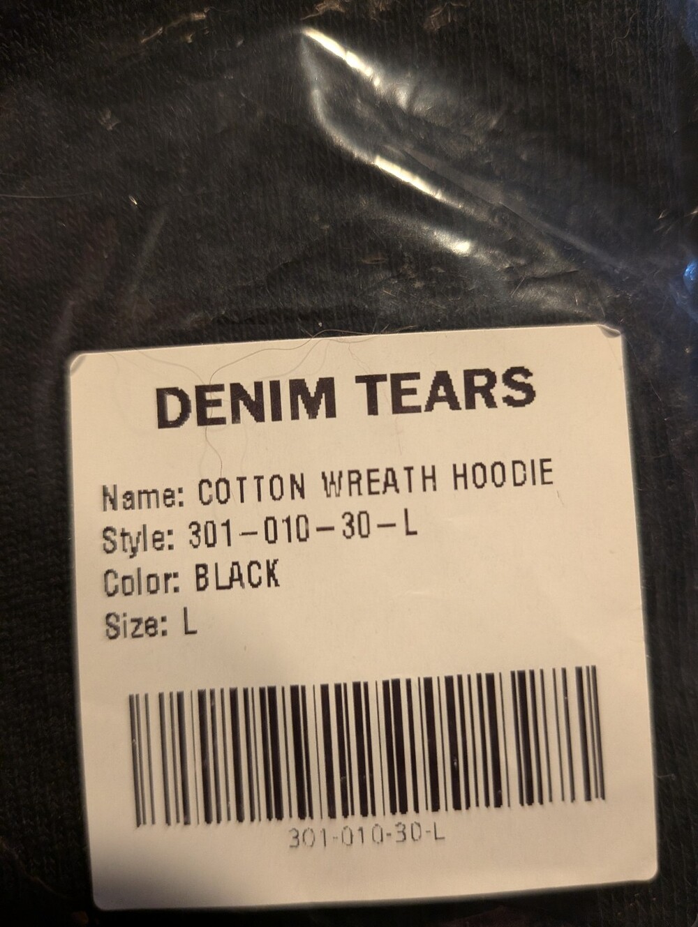 Denim Tears Cotton Wreath Hoodie — Black Large
